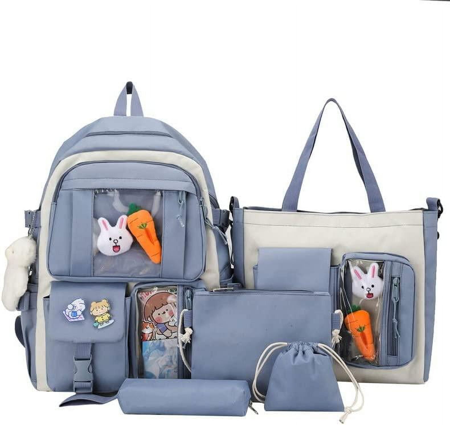 Kawaii Backpack Backpack Kawaii Pendants and Pins Accessories 5Pcs Set