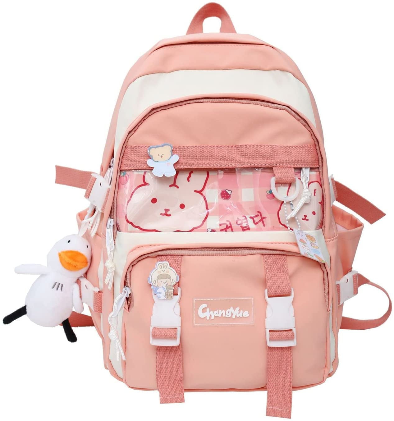 Kawaii Backpack w/ Kawaii Pin Cute Large Teens Cartoon Bunny School Bag LOT  | eBay