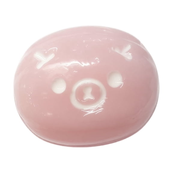 Kawaii Bear Face Sugar Bean Squishy Toys – Glossy Jelly Bean Sensory Stress Balls – Pastel Squeeze Fidget Desk Accessory for Office Decompression and Cute Gifts