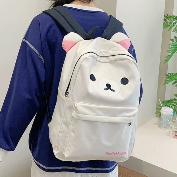 Kawaii Bear Rilakkumas Backpack Large Capacity Backpack Stylish Student School Bag Shoulder Bags Schoolbag Gift