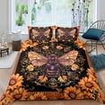 thumbnail image 1 of Kawaii Bee Comforter Cover Floral Leaf Duvet Cover Sunflower Bed Sets Boho Mysterious Ethnic Pattern Quilt Cover Vinatge Western Botanical Bedding Set Room Decor, 1 of 4