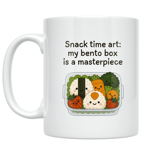 Kawaii Bento Box Food Design - Snack Time Art Enthusiast - 11 oz Ceramic Coffee Mug