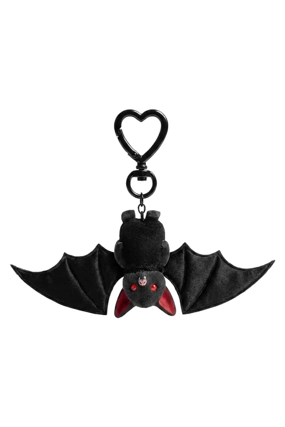 Kawaii Black Bat Baby Keychain Gothic Transformable Plush Bat Charm for Backpack Decor