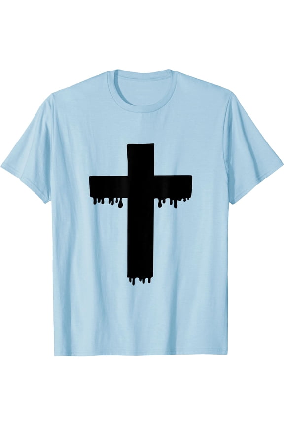 Kawaii Black Drippy Cross, Gurokaw Pastel Goth Aesthetic T-Shirt