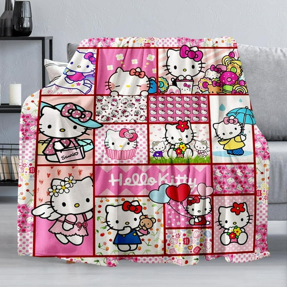 Kawaii Blanket for Kids & Adults, Ultra-Soft Cozy Flannel Fleece Throw Blankets, Smooth Warm Fuzzy Plush Blankets for Sofa Bed 40x50