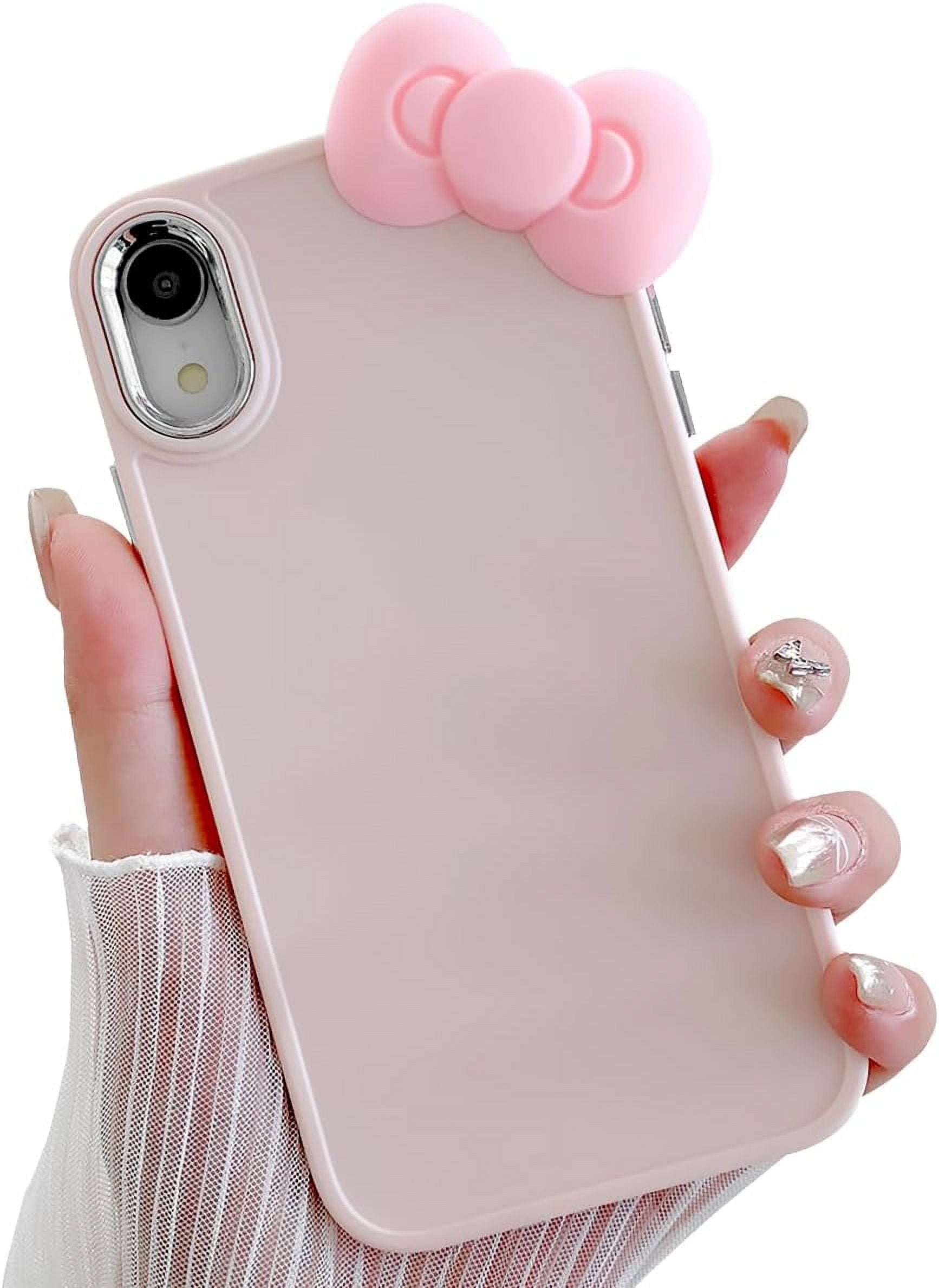 Kawaii Bowknot Case for iPhone XR, Cute 3D Pink Bow Phone Case