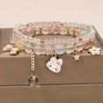 thumbnail image 1 of Kawaii Bracelets Kuromi Cinnamoroll Crystal Beads Bracelet Set Cute Cartoon Elastic Beaded Pearl Bracelets Jewelry for Women Girls Friendship Christmas Stocking Stuffers for Women, 1 of 3