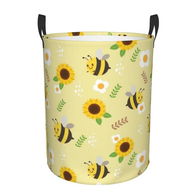 Kawaii Bumblebee Laundry Hamper Large Storage Basket Honey Bee Boys Toy