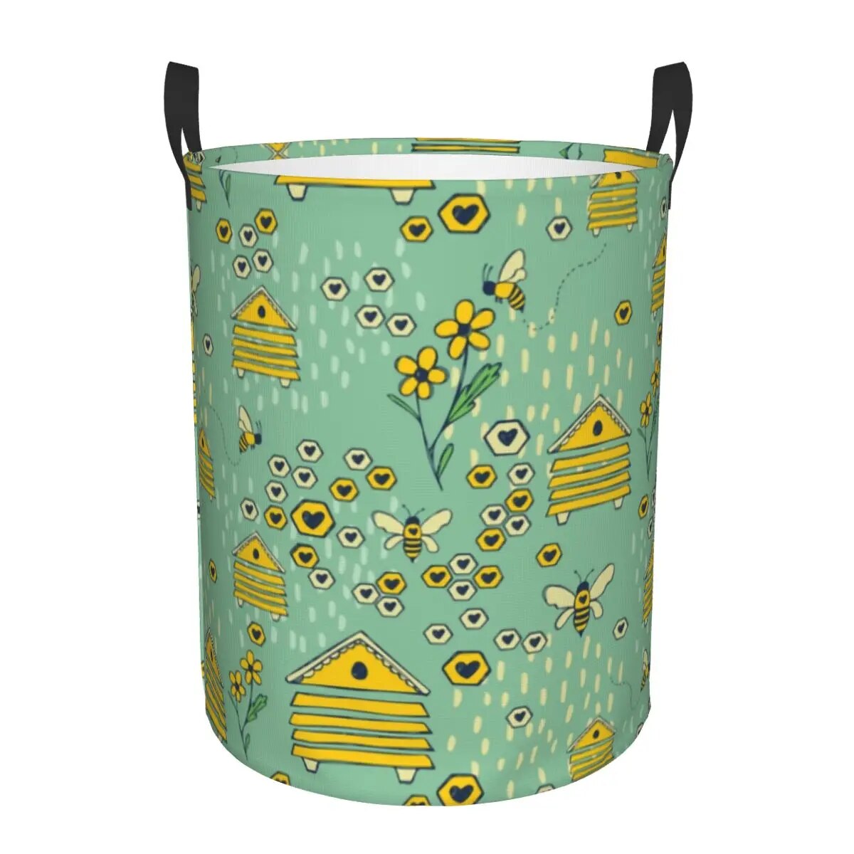 Kawaii Bumblebee Laundry Hamper Large Storage Basket Honey Bee Boys Toy