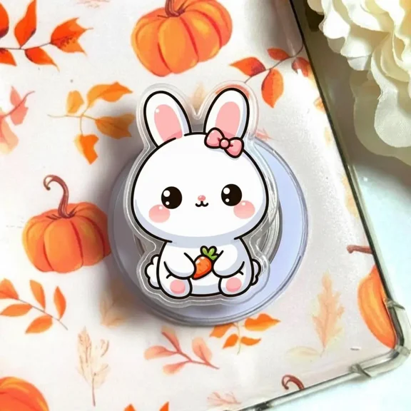 Kawaii Bunny Magnetic Phone Grip Rabbit Magnetic Pop Socket Kickstand with Carrot