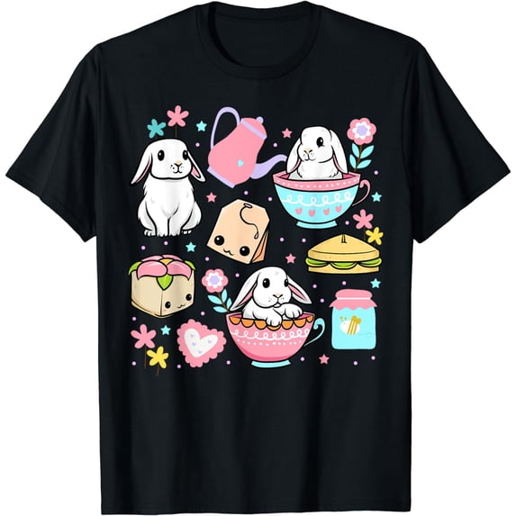 Kawaii Bunny Women Boys Girls Funny Graphic Japanese Anime T-Shirt