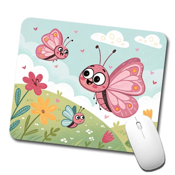 Kawaii Butterflies Mouse Pad Low Profile Gaming Mat