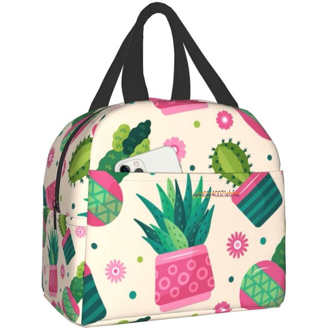 Kawaii Cactus Cinco De Mayo Lunch Bag Travel Box Work Bento Cooler