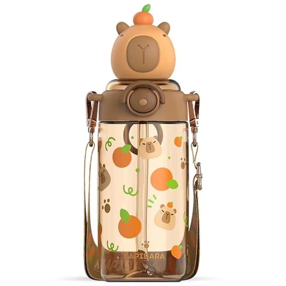 Vjnyvs 650ML Kawaii Capybara Water Bottle Tritan Bottles Water Cup Kids Portable Kapibara Drinks Bottle for School/Cycling/Running