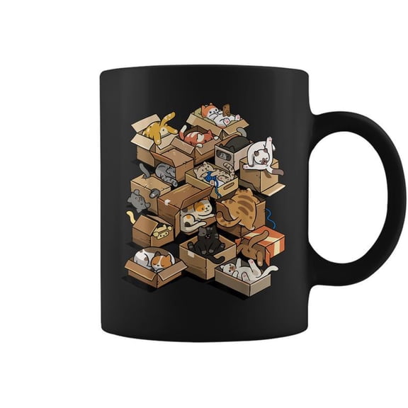 Kawaii Cardboard Cat Kitten Cat Meme Cat Lover Owner Coffee Mugs