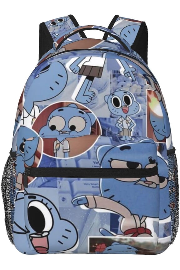 Kawaii Cartoon Backpack The Amazing Anime World Of Gumball Pattern Backpack Lightweight Durable Travel Laptop Backpack Cartoon Anime Fans Gift Style-8