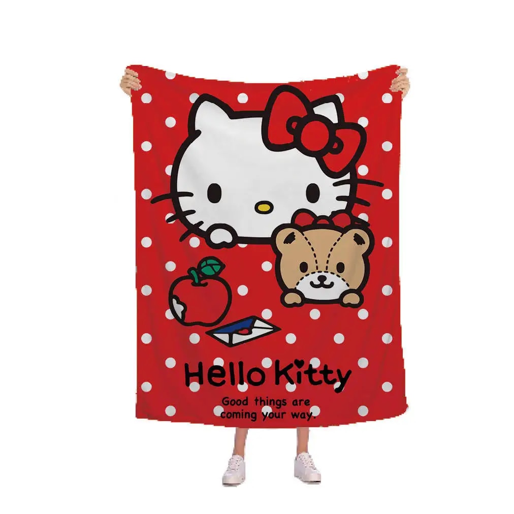 Kawaii Cartoon Hello Kittys Blanket Sanrios Camping Travel Summer Air