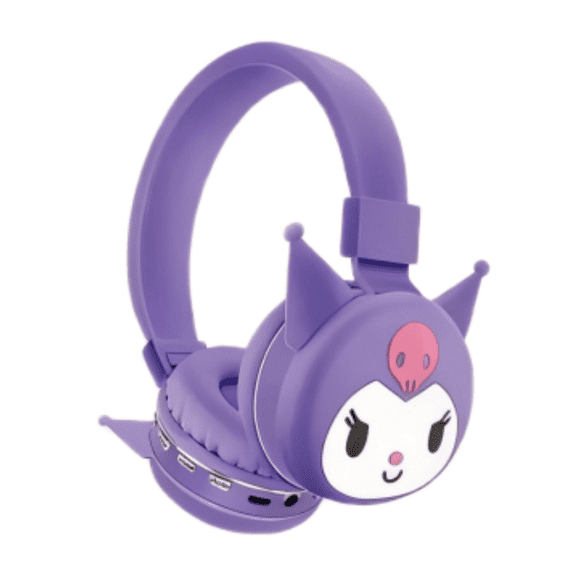 Kawaii Cartoon Kuromi Cute Head-Mounted Silicone Design Wireless Bluetooth Headset Noise Reduction for Phones Laptop