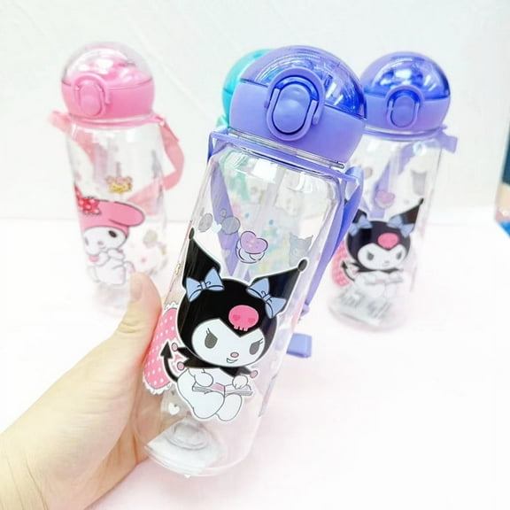 Kawaii Cartoon Kuromi Water Bottle, 400ML/550ML Cute Anime Portable Drinking Bottle for Outdoor, Office, Travel, Birthday Gift