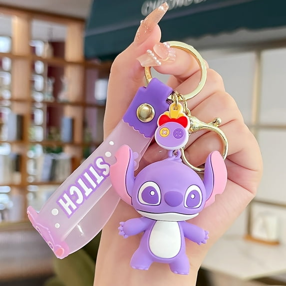 Kawaii Cartoon Stitch Angel Keychain, Cute Backpack Pendant & Key Holder, Perfect Gift