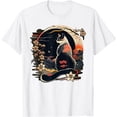 thumbnail image 1 of Kawaii Cat Anime Japanese Retro Men Women Kids Funny Cat T-Shirt, Cute Kawaii Kitten Tee For Men Women Cat Lovers, White Color, Size M, 1 of 2