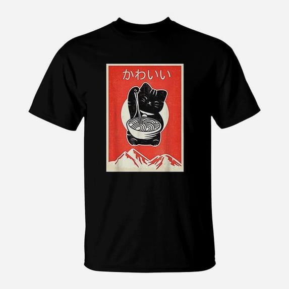 Kawaii Cat Anime Retro Japanese Style TShirt