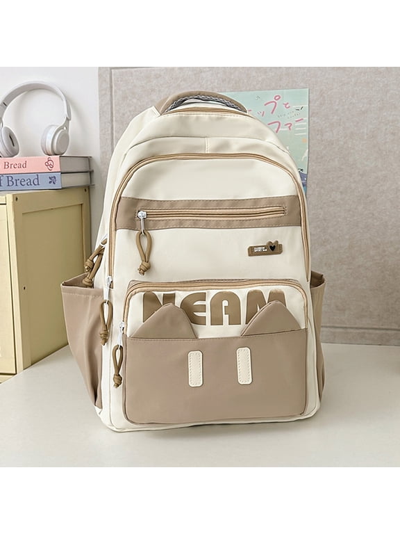 Kawaii Cat Bag Backpack 3D Ears Lightweight Women Daypack,Cute Big Laptop Backpacks for College Bookbag Travel Daypack