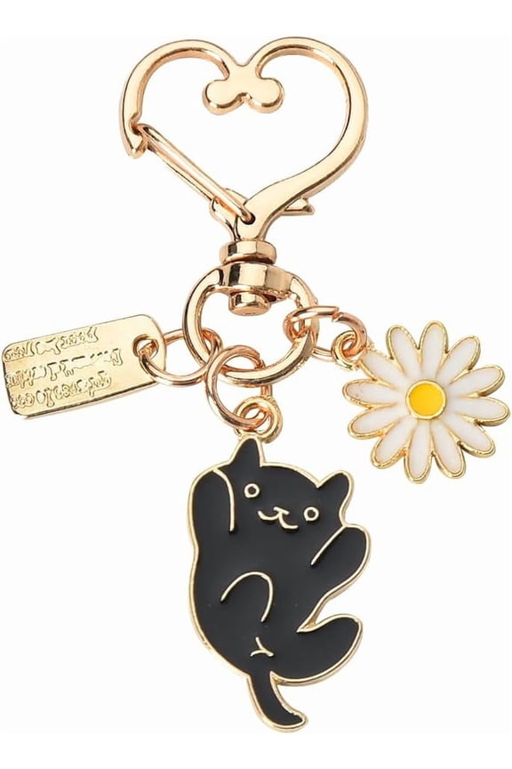 Kawaii Cat Charm Keychains for Backpacks Keys Kitty Cat Owner Gifts for Birthday Christmas Gift for Cat Mom Dad