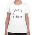 thumbnail image 1 of Kawaii Cat Kitty It's Nap Time Graphic Women White T-Shirt, Female Medium, 1 of 4