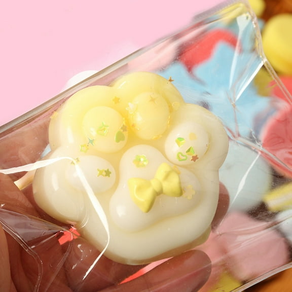 Kawaii Cat Paw Massagers - Soft PVC Press Toys for Stress & Anxiety Relief, Perfect White Elephant Gift for Coworkers (5.1in)