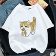 thumbnail image 1 of Kawaii Cat Women Print Funny T-shirt Girl Animal Y2K Fashion 90S Print Tops Tee Gril Black White Clothes Drop Ship, 1 of 7