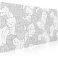 thumbnail image 1 of Kawaii Cats White Gaming Mouse Pad XXL Kittens Japanese Extended Big Large Desk Mat Non-Slip Rubber Base Stitched Edge Long Keyboard Mousepad for PC Computer Laptop,35.4×15.7 Inches, 1 of 6