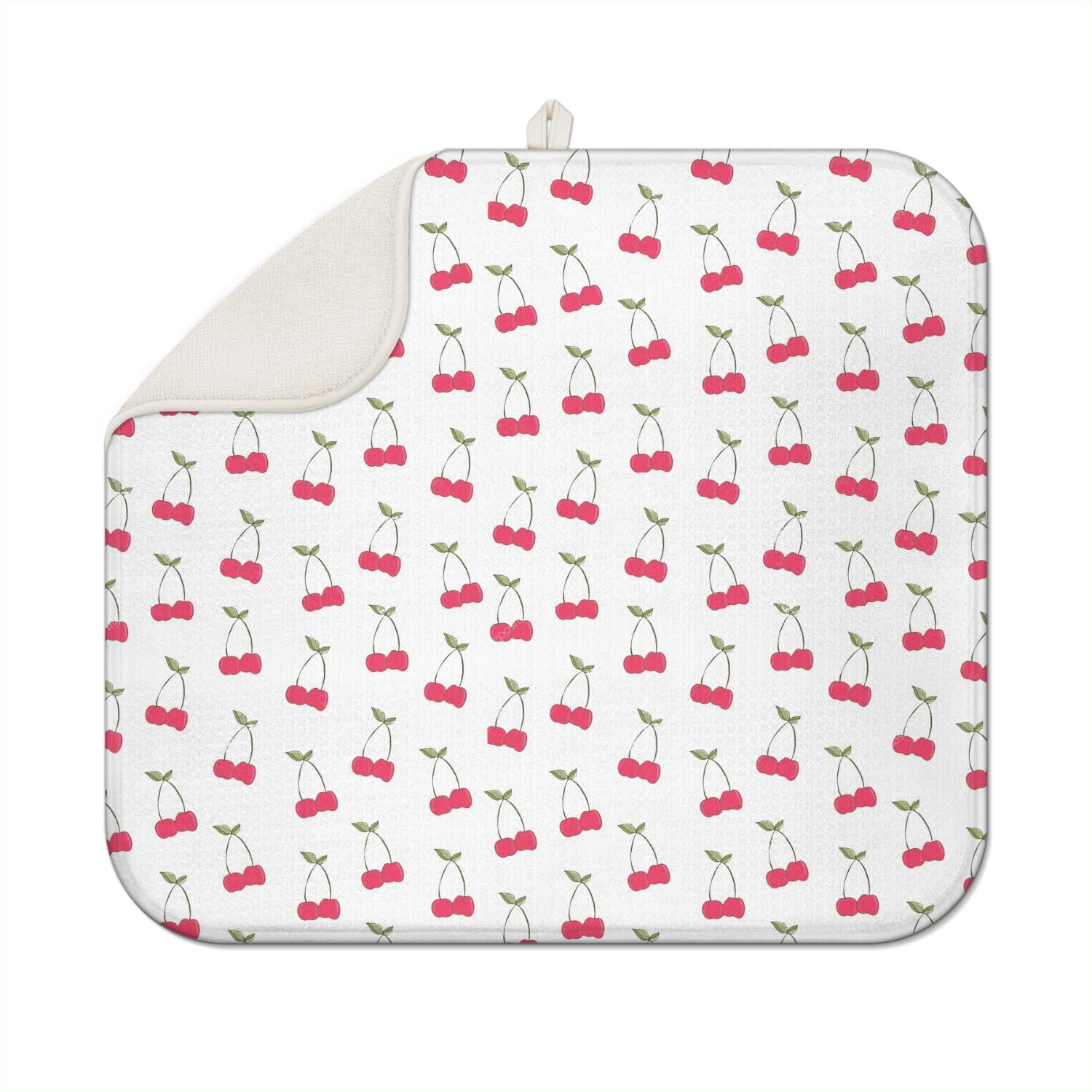 Cute R Mat Kawaii Cherry Print Drying Mat – Cute Red and Pink Cherry Pattern ...