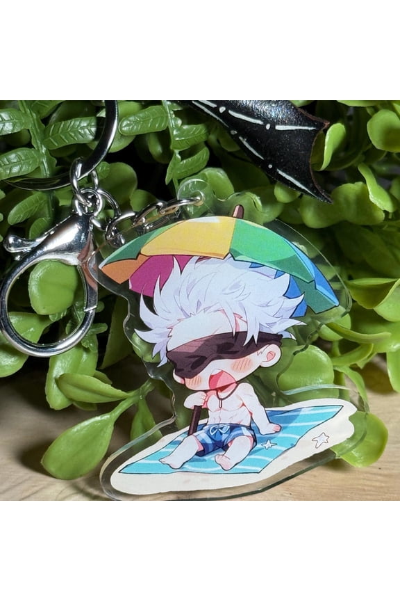 Kawaii Chibi Wizard Acrylic Keychain Cute Anime Style Charm Bag Pendant Backpack Decor Gift for Manga Lover for Fan