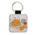 thumbnail image 1 of Kawaii Chicken Nuggets Faux Leather Square Keychain, 1 of 7