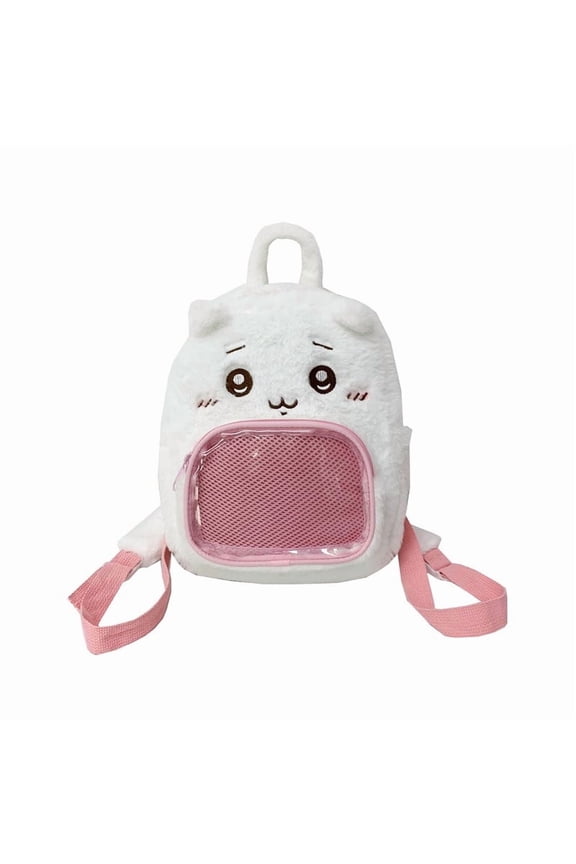 Kawaii Chiikawa Anime Ita Backpack Cute Fluffy Backpack With Pin Display Pocket For Teens Daily Use Gift Christmas Gift Holidays Gift