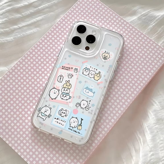 Kawaii Chiikawa Hachiwares Phone Case For iPhone 16 15 14 13 12 11 Pro Max XS Max XR 7 8 Plus Shockproof Transparent Back Cover