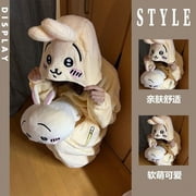 Kawaii Chiikawa Pajamas for Coral Velvet Hooded Cartoon Y2K Hachiware Usagi Womens Velvet Home Clothes Autumn Winter Warm