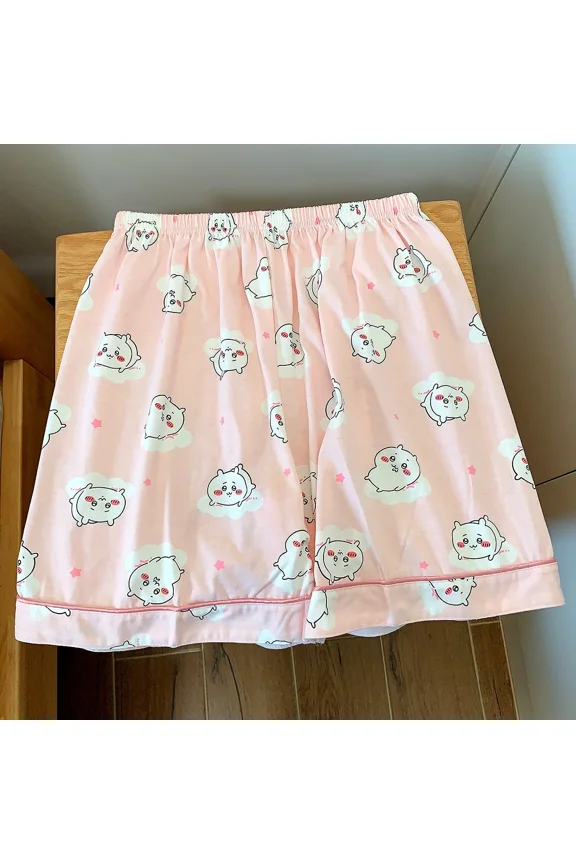 Kawaii Chiikawa Usagi Hachiware Cotton Spring Summer Pajamas Trousers Shorts Pants Casual