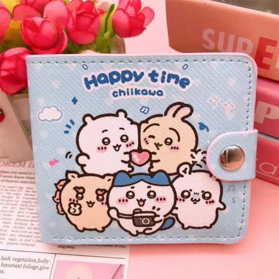 Kawaii Chiikawa Wallet Cute Hachiware Usagi Cartoon Women Short Casual Money Bag Coin Purse Card Holder Wallet With Buttons