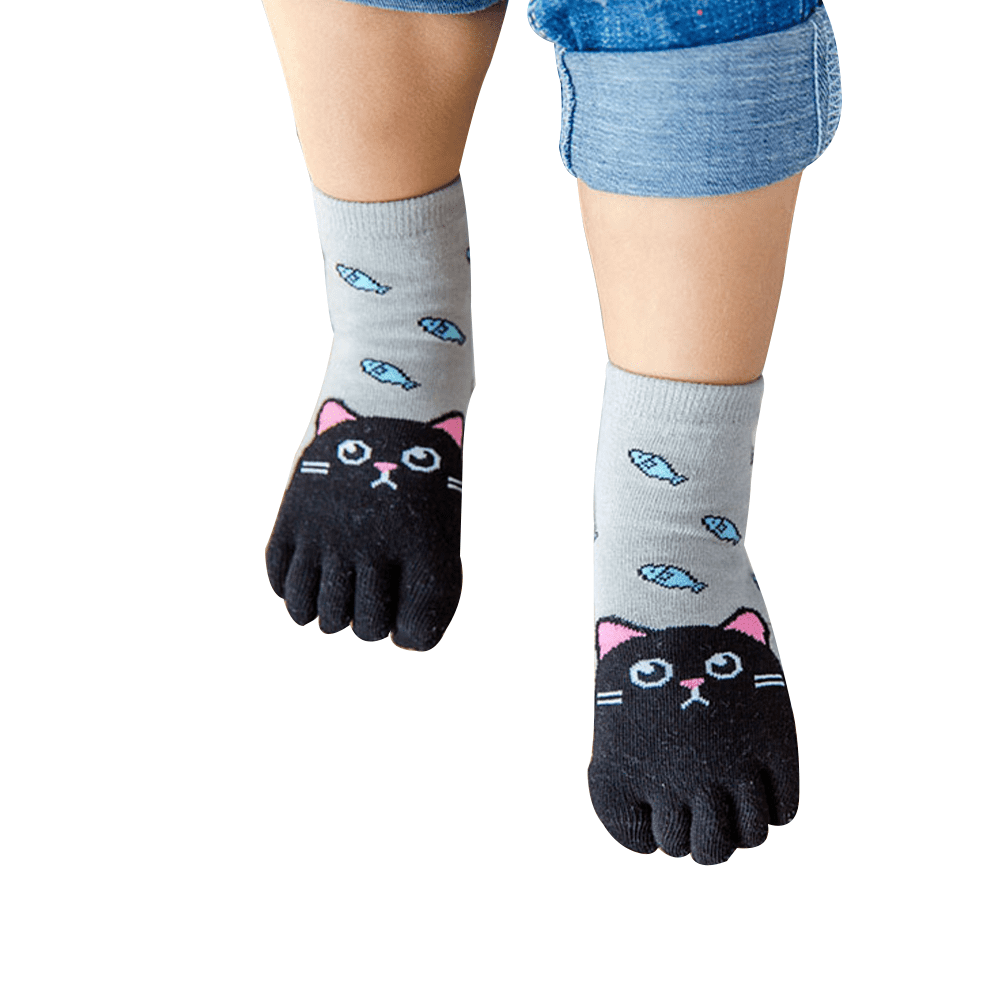 5 Pairs Children Toe Socks Cotton Kids Five Finger Socks Cute Cartoon  Animal Pattern Socks for Boys Girls 3-12 Years : : Clothing, Shoes  