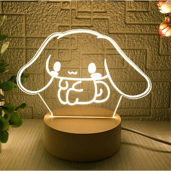 Kawaii Cinnamoroll Night Light Remote Control Lamp, Kids Bedroom Desk Table LED Lamp -16 Colors Changing