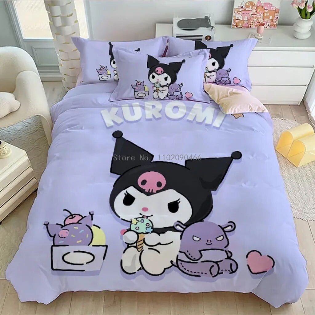 Kawaii Cinnamoroll Quilt Duvet Cover Comforter Pillow Case Cartoon ...