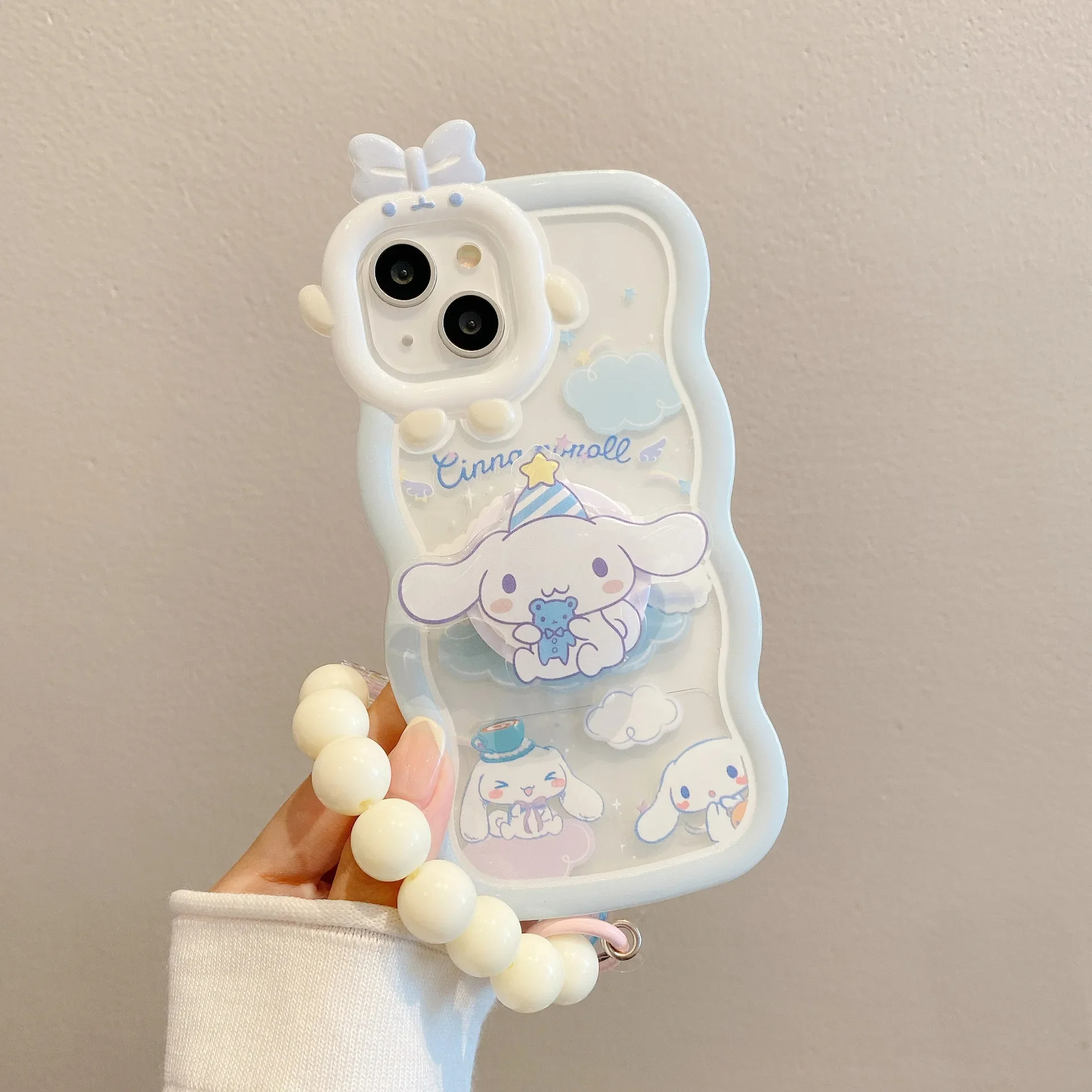 Kawaii Cinnamoroll with Bracelet Bracelet Phone Case MINISO Anime