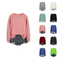 thumbnail image 1 of Kawaii Clothes Women's Solid Color Sweatshirt Sweatshirt For Women Tops Casual Raglan Long Sleeve Crew Neck Pullover Sweatshirt Casual Solid Color Tops, 1 of 8