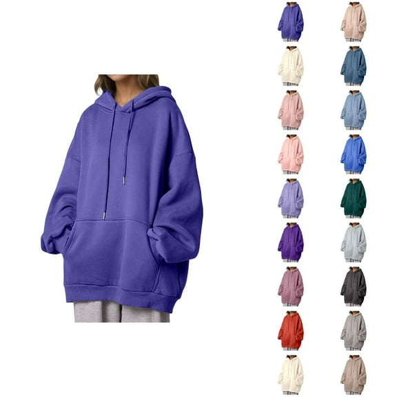 Kawaii Clothes Women's Solid Color Sweatshirt Women's Hoodies & Sweatshirts Comfortable Thickened Pullover Hoodie With Pockets For Everyday Wear Korean Style Warm Seat Top For Ladies