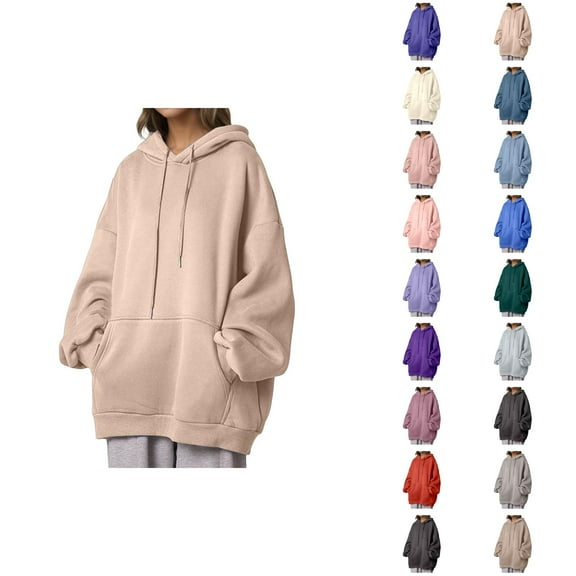 Kawaii Clothes Women's Solid Sweatshirt Women's Hoodies & Sweatshirts Comfortable Thickened Pullover Hoodie With Pockets For Everyday Wear Korean Style Warm Seat Top For Ladies