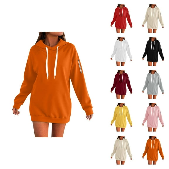 Kawaii Clothes Women's Solid Sweatshirt Women's Zip Up Hoodie Soft Cozy Pullover Long Sleeve Casual Sweatshirt With Pocket For Outdoor Fall Winter Comfort