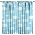 thumbnail image 1 of Kawaii Clouds Curtains, Cartoon Cloud Cute Sky Print for Kids Boys Girls Room Window Decor, Rod Pocket Blackout Drapes for Living Room Bedroom Kitchen 2 Panel Set 42" W X 84" L, 1 of 6