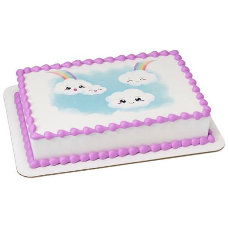 Kawaii Clouds Edible Cake Topper Image